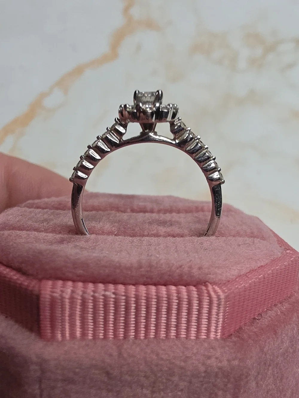 Kay Jewlers dainty 10k White Gold Diamond Engagement Ring